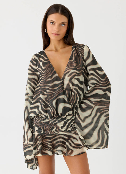 Elisana Mini Dress - Zebra