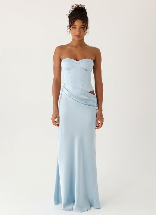 Emory Corset Maxi Dress - Blue