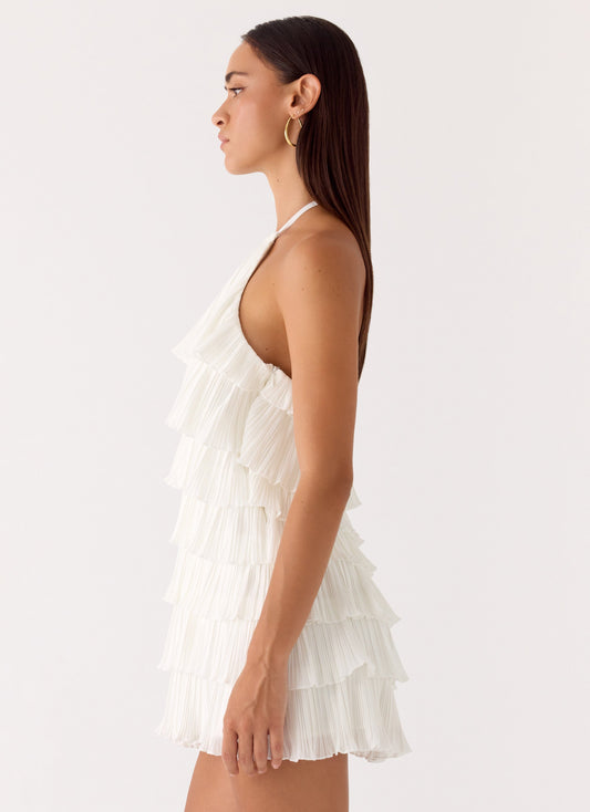 Lunar Bloom Mini Dress - Ivory