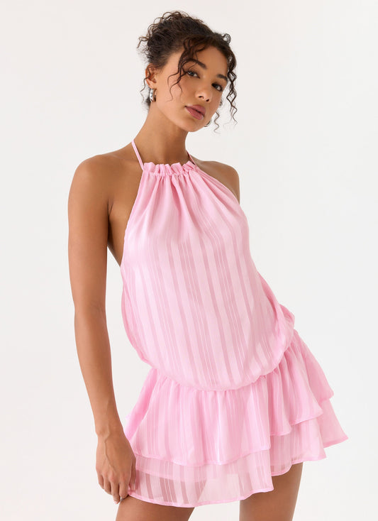 Parade Halter Mini Dress - Pink