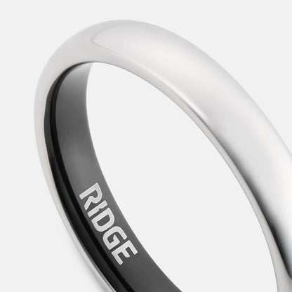 Ridge 4mm Rounded Ring Set - Platinum