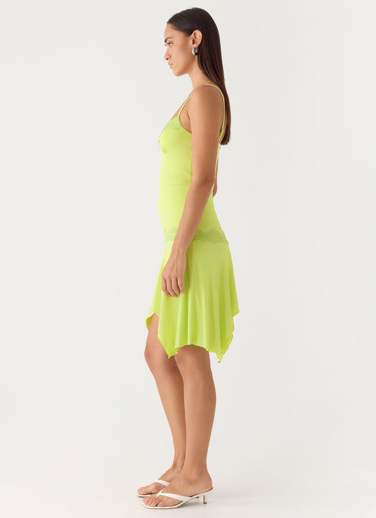 Queen Card Mini Dress - Lime