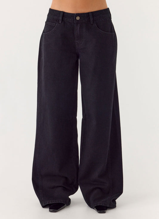 Waylon Low Rise Denim Jeans - Black